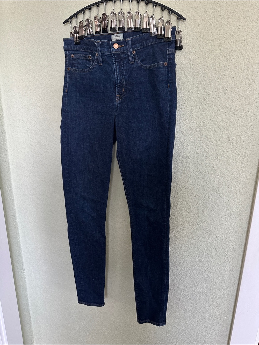 J. Crew Dark Indigo 9” High-Rise Jeans